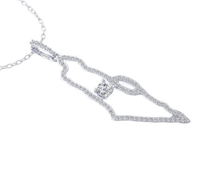 תליון מפת ארץ ישראל מאז פרוץ מלחמת חרבות ברזל הסמל של היהדות נענד היום אצל רוב הקהל הישראלי והעולם כאות הזדהות עם עם ישראל ביחד ננצח