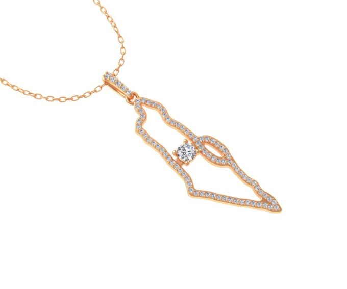 תליון מפת ארץ ישראל מאז פרוץ מלחמת חרבות ברזל הסמל של היהדות נענד היום אצל רוב הקהל הישראלי והעולם כאות הזדהות עם עם ישראל ביחד ננצח תכשיטי החלוץ